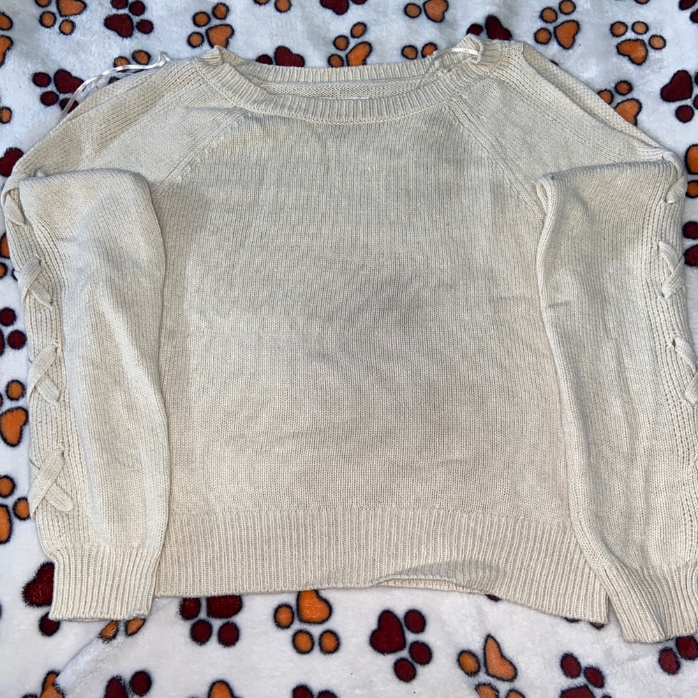 Open Sleeve Cold-Shoulder Sweater